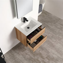 Load image into Gallery viewer, Blossom Annecy 24&quot; Wall-Hung Vanity - Modern Minimalist Design with Soft-Closing Drawers in Dark Walnut and Maple