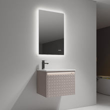 Load image into Gallery viewer, Blossom Thun Khaki 24″ Vanity,  Droplet-Shaped Basin - LED Illuminated &amp; 3D Diamond Pattern, side