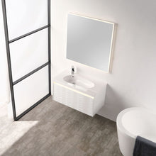 Load image into Gallery viewer, Blossom Voyage Glossy White 36″ Vanity with Droplet-Shaped Basin - LED Illuminated, side