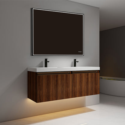 Blossom Lille – 48 Inch Double Vanity - Brown Walnut Strip