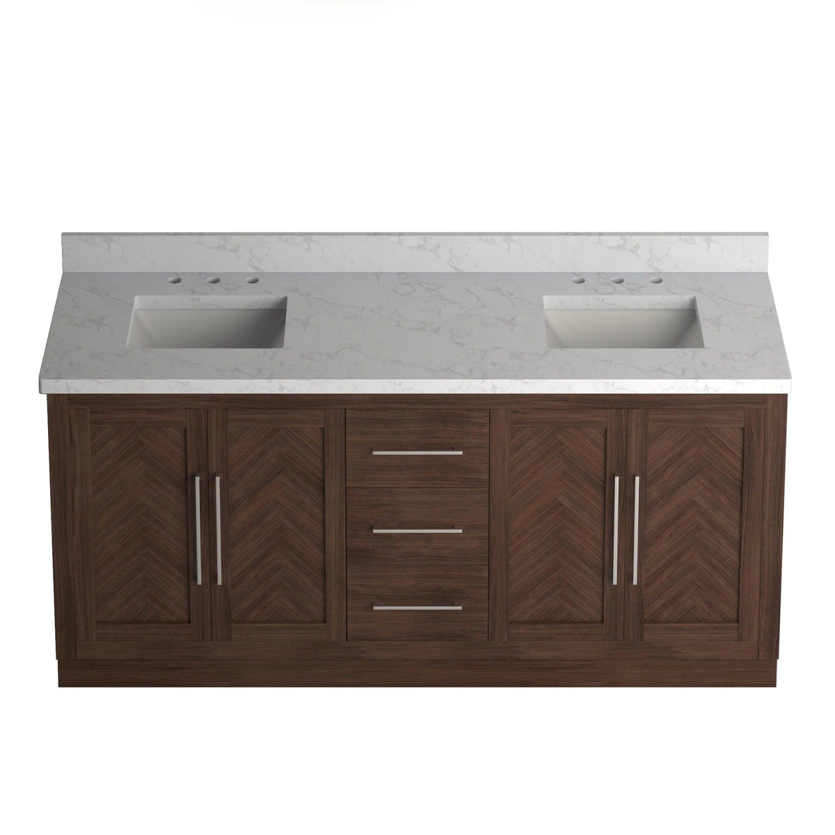 Double Freestanding Bath Vanity in Dark Oak - Sinks