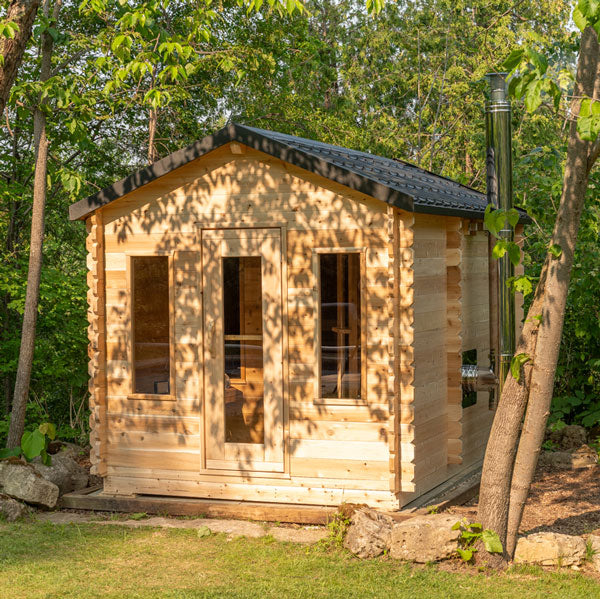 Dundalk LeisureCraft CT Georgian Cabin Sauna with Changeroom - Close front