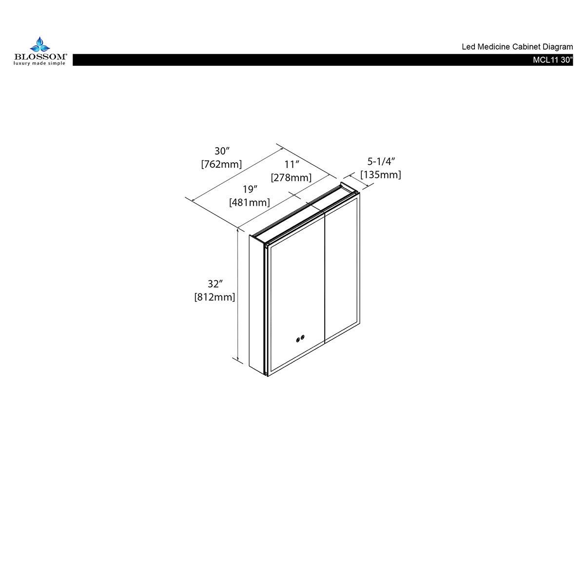Capella LED Medicine Cabinet – Diagram