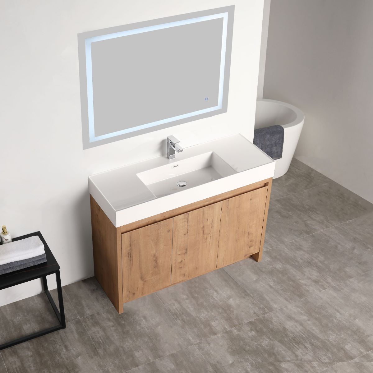 Blossom Capri 48″ Single sink Vanity with Dual LED Illumination - Classic Oak, up