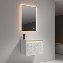 Load image into Gallery viewer, Blossom Thun 24″ Vanity with Droplet-Shaped Basin - LED Illuminated &amp; 3D Diamond Pattern Design