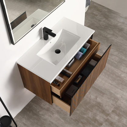 Blossom Lille – 36 Inch Vanity - Brown Walnut Strip