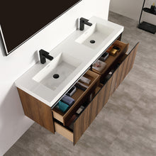 Load image into Gallery viewer, Blossom Lille – 48 Inch Double Vanity - Brown Walnut Strip