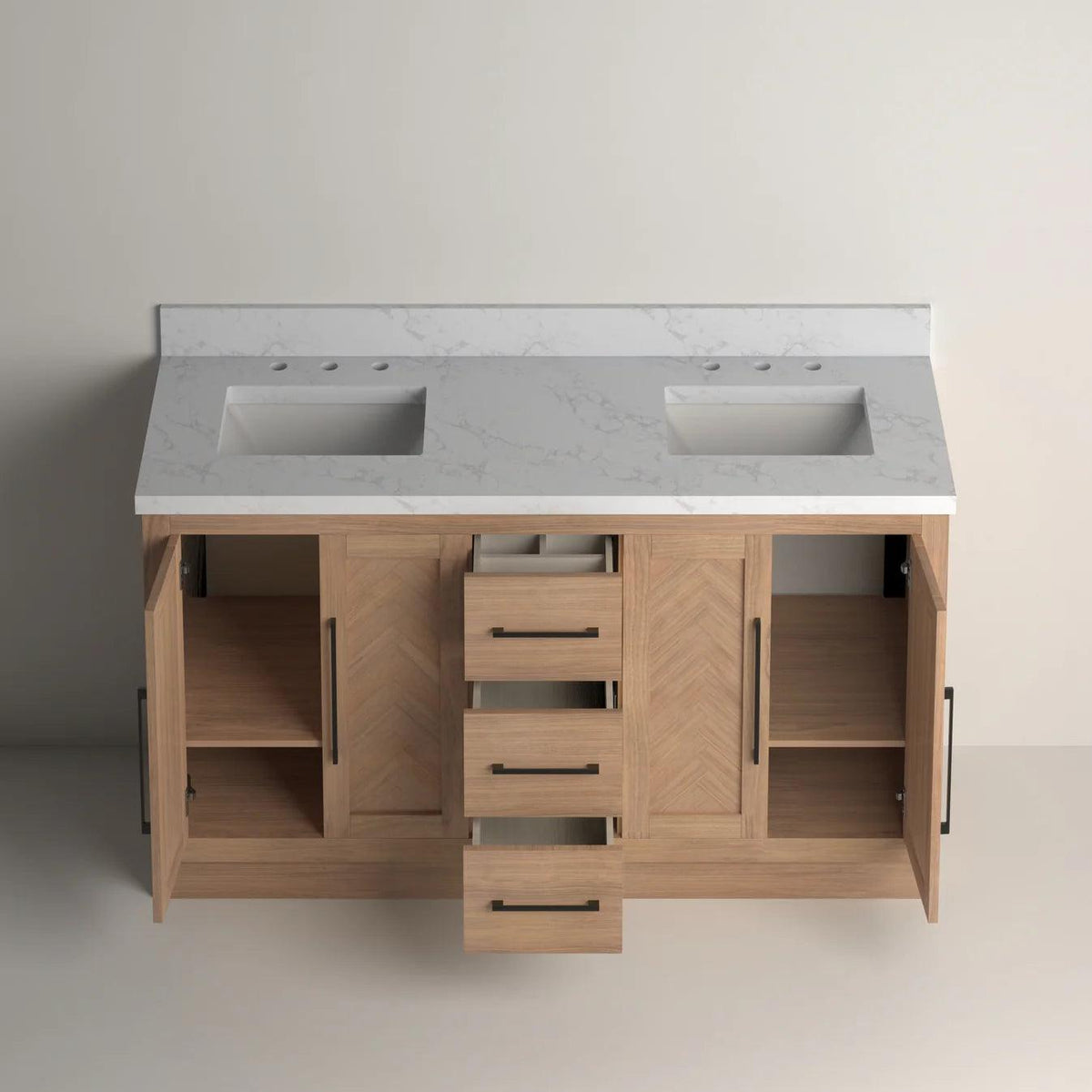 Vivian 60" Double Freestanding Bath Vanity - Drawers