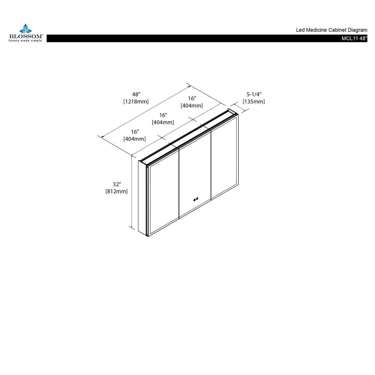 Capella LED Medicine Cabinet – Diagram