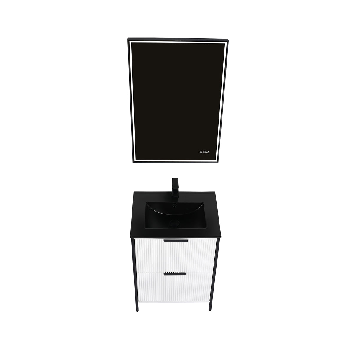 Blossom Zurich 24" Vanity – Glossy White & Metal Grey with Soft-Close Drawers