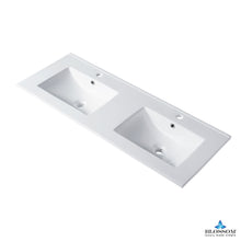 Load image into Gallery viewer, Ceramic Basin 48″ X 18″ Top-Mount Rectangular Double