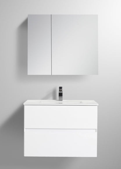 Blossom Assisi 30" White Vanity - Eco-Friendly Minimalist Design with Soft-Closing Drawers, White Acrylic Basin, front