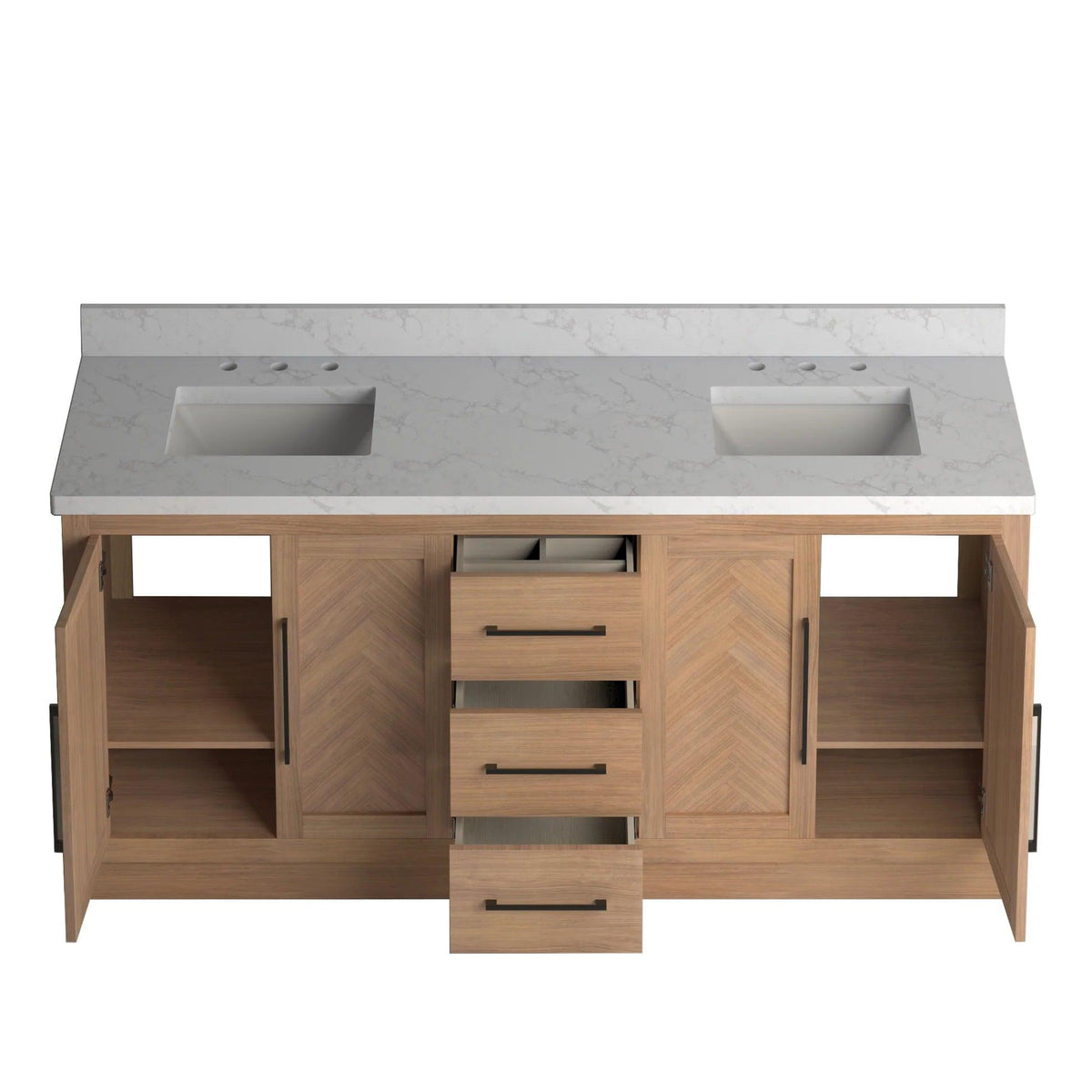 Vivian 72 inch Double Freestanding Bath Vanity - Open,Up