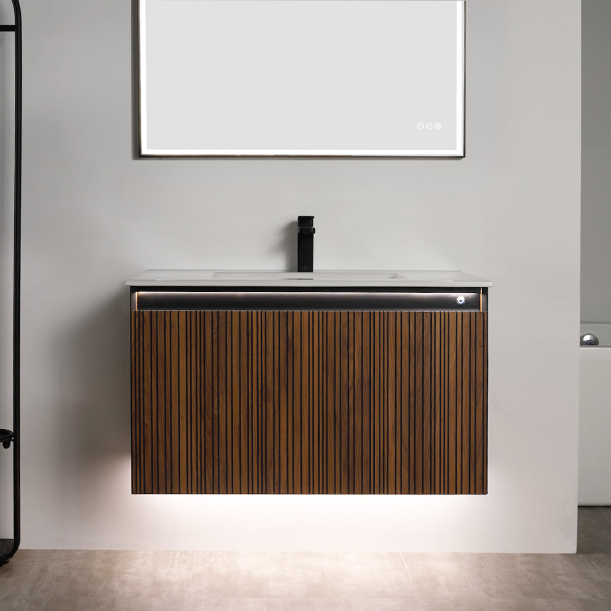 Blossom Lille – 36 Inch Vanity - Brown Walnut Strip