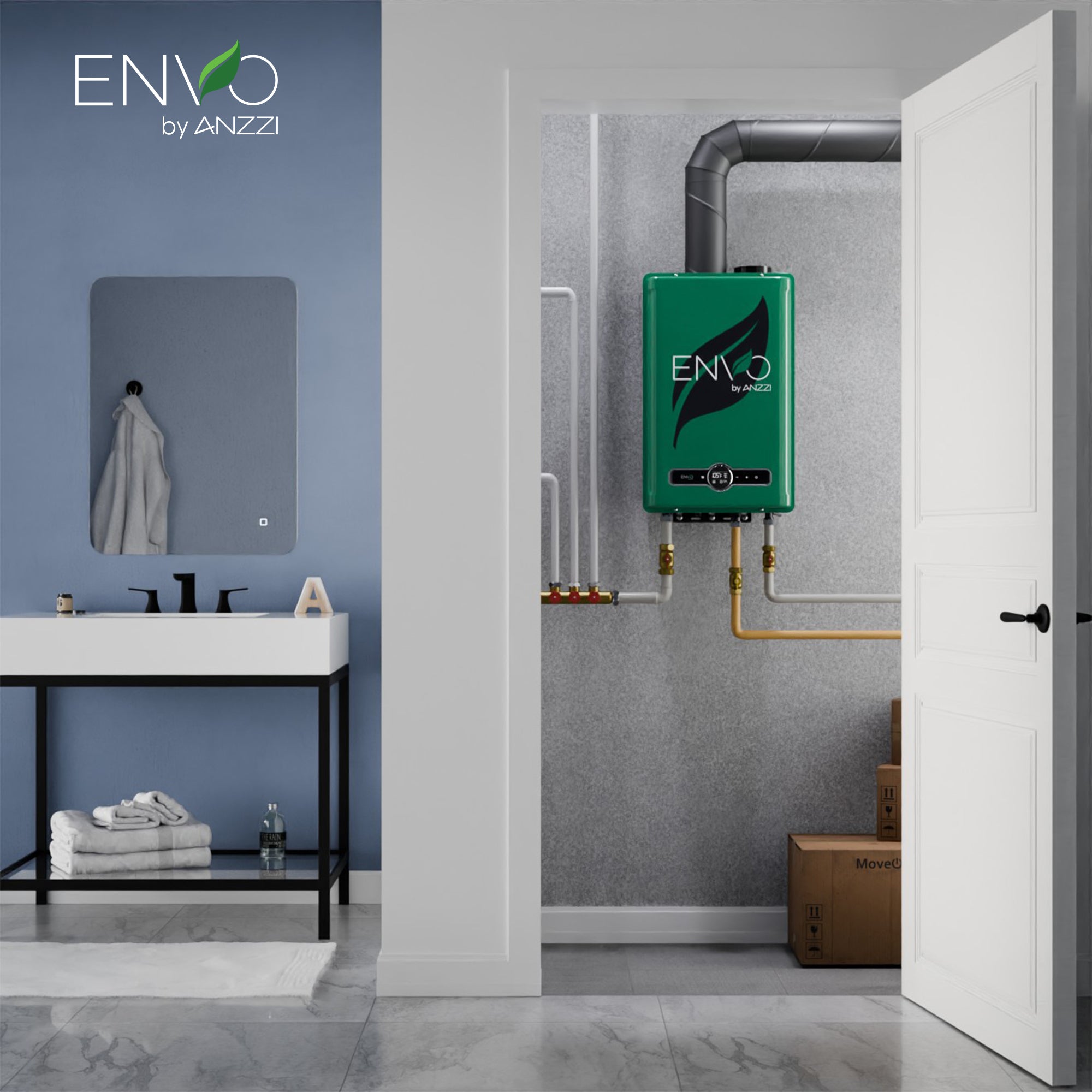 ENVO 199,000 BTU Tankless Water Heater | Instant Hot Water with Smart Digital Control