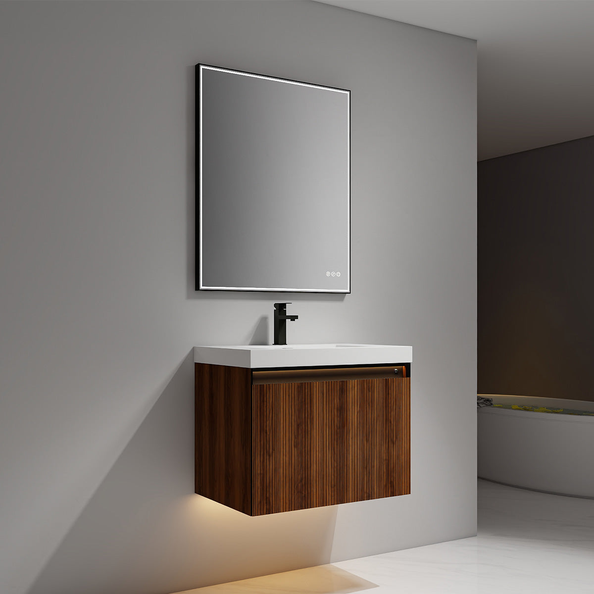 Blossom Lille – 30 Inch Vanity - Brown Walnut Strip