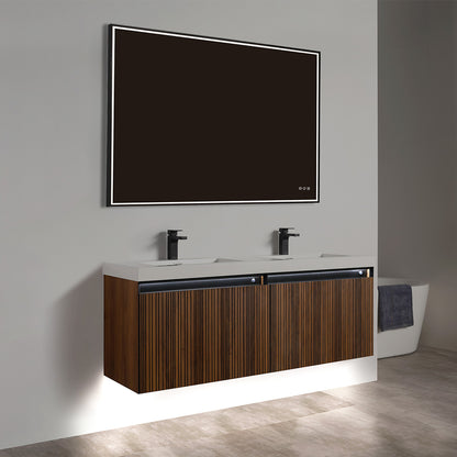 Blossom Lille – 48 Inch Double Vanity - Brown Walnut Strip