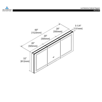 Blossom Canopus LED Medicine Cabinet – Diagram