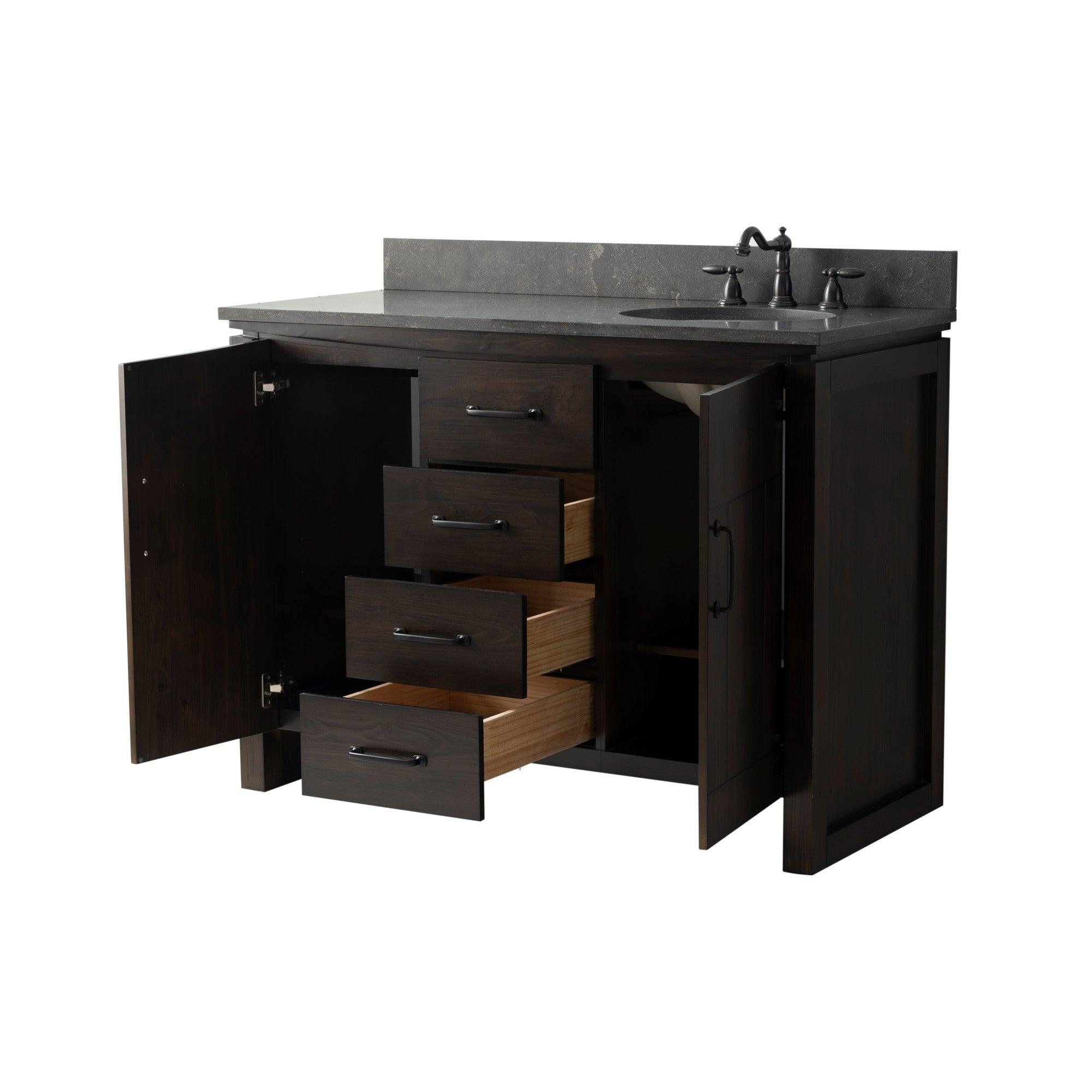 Freestanding Bathroom Vanity - Open, Drawers