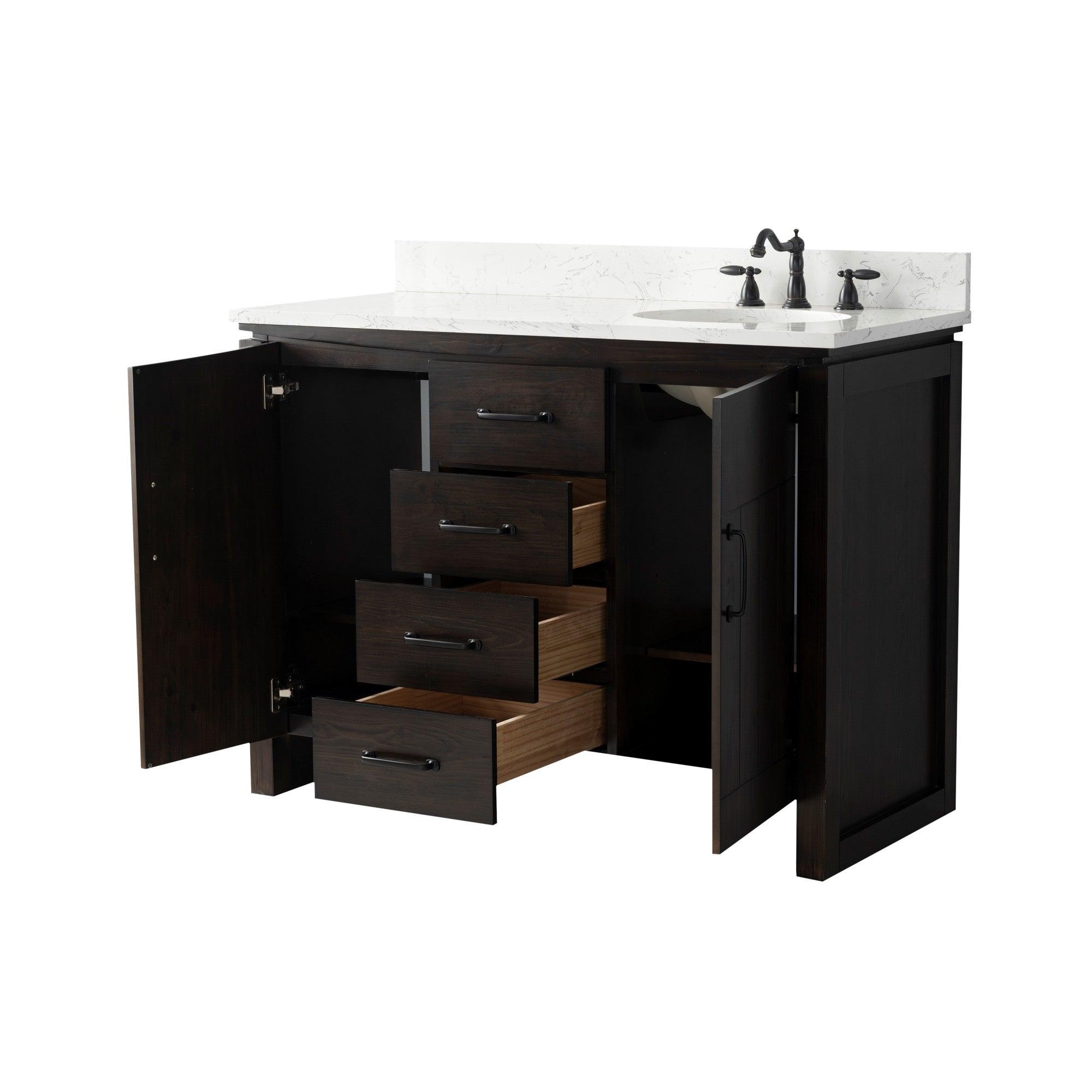 Bellaterra 48 in. Freestanding Bath Vanity - Open, Front