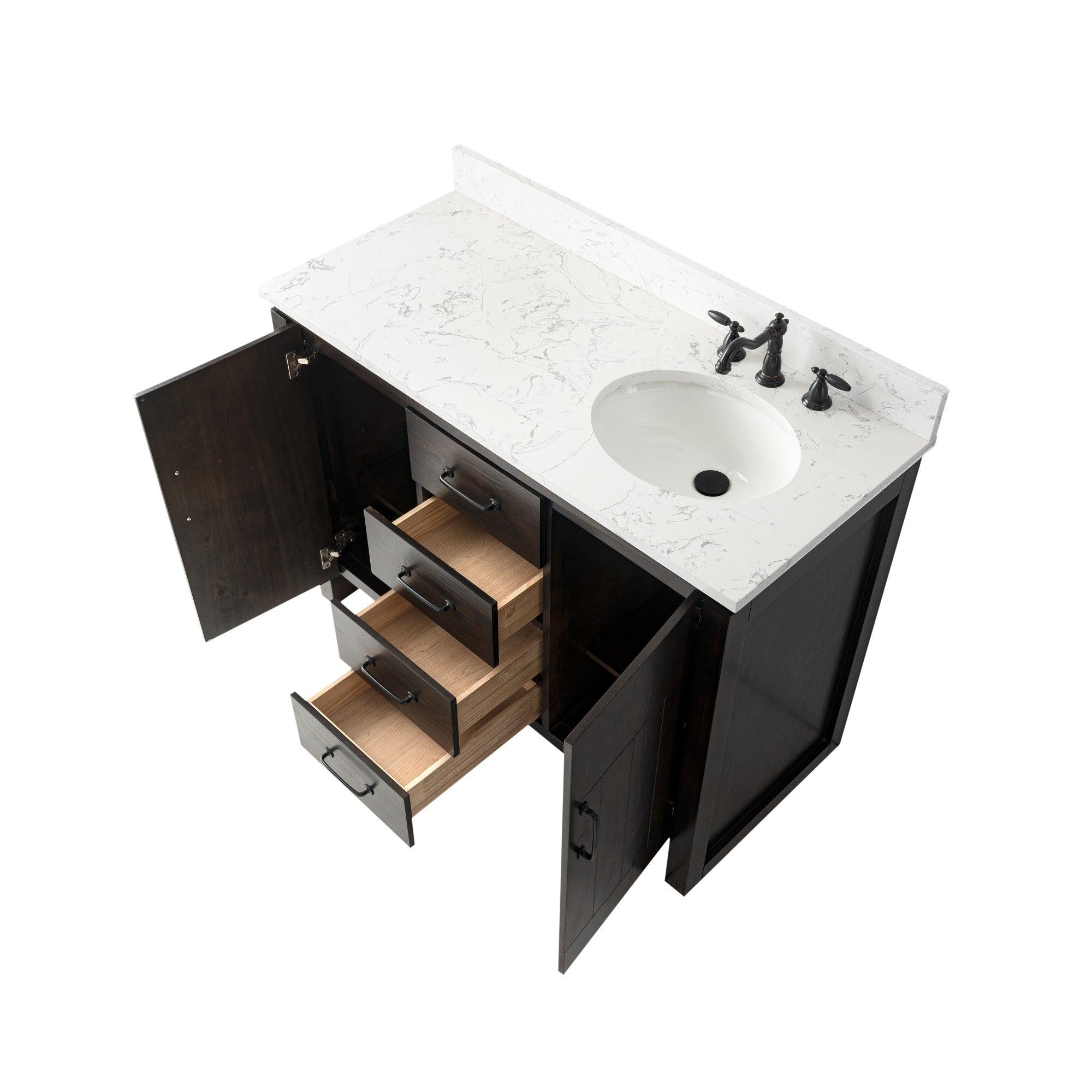 Bellaterra 48 in. Freestanding Bath Vanity - Open,Up