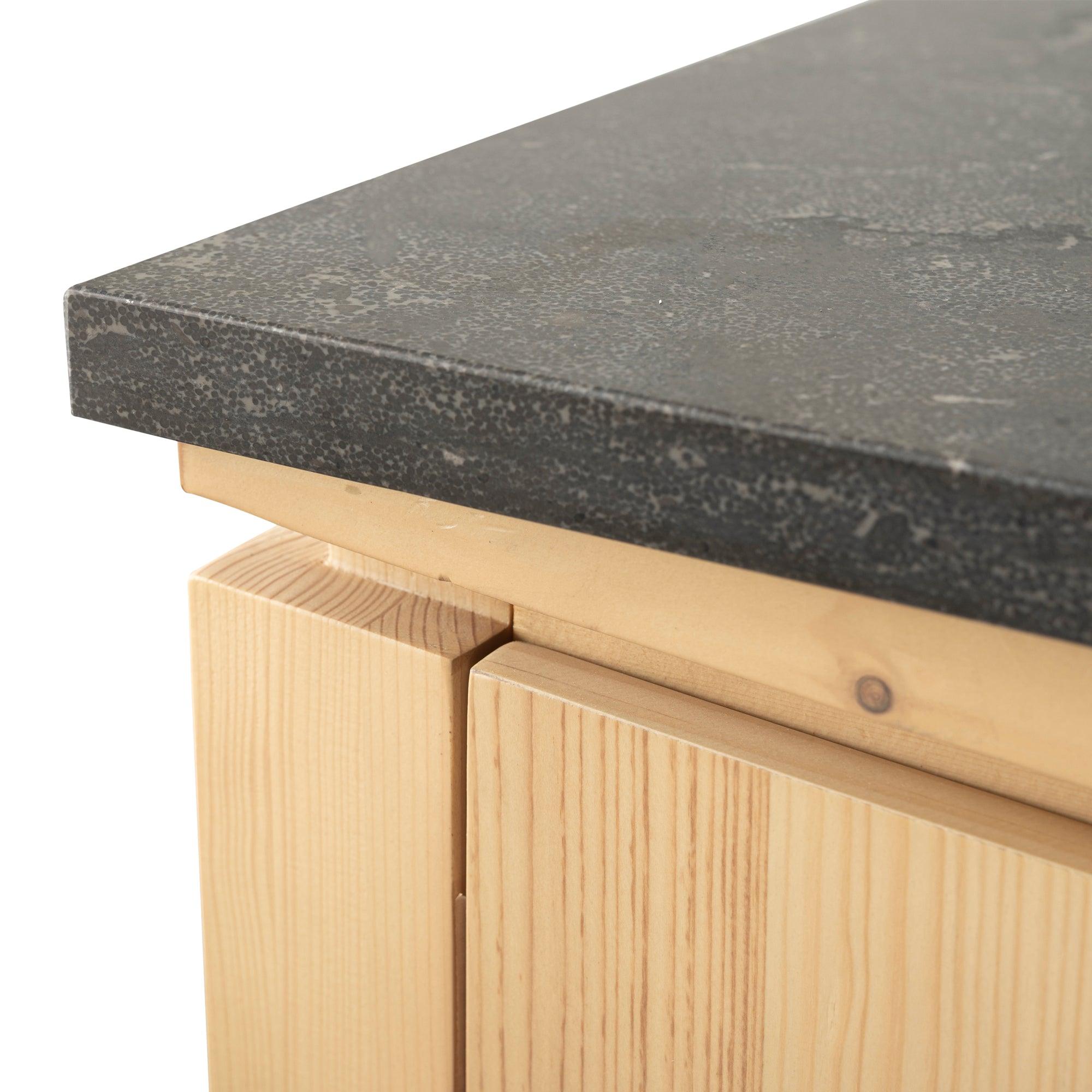 Freestanding Bath Vanity with Blue Limestone Countertop - Top,Stone