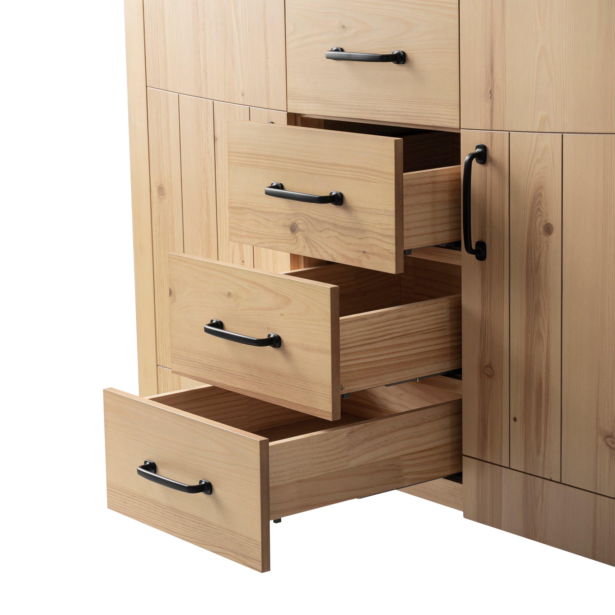 Freestanding Bath Vanity with Blue Limestone Countertop - Drawers