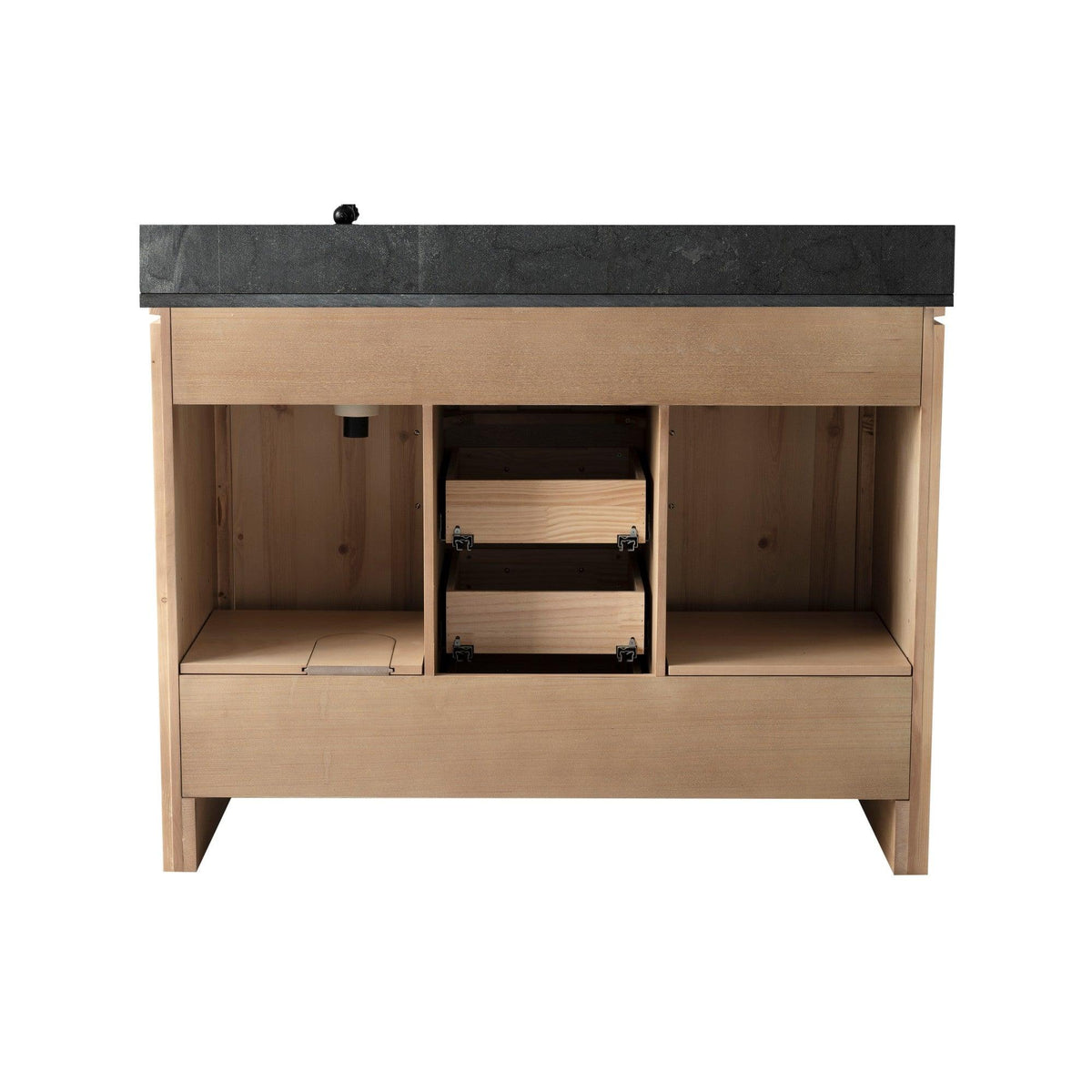 Freestanding Bath Vanity with Blue Limestone Countertop - Back