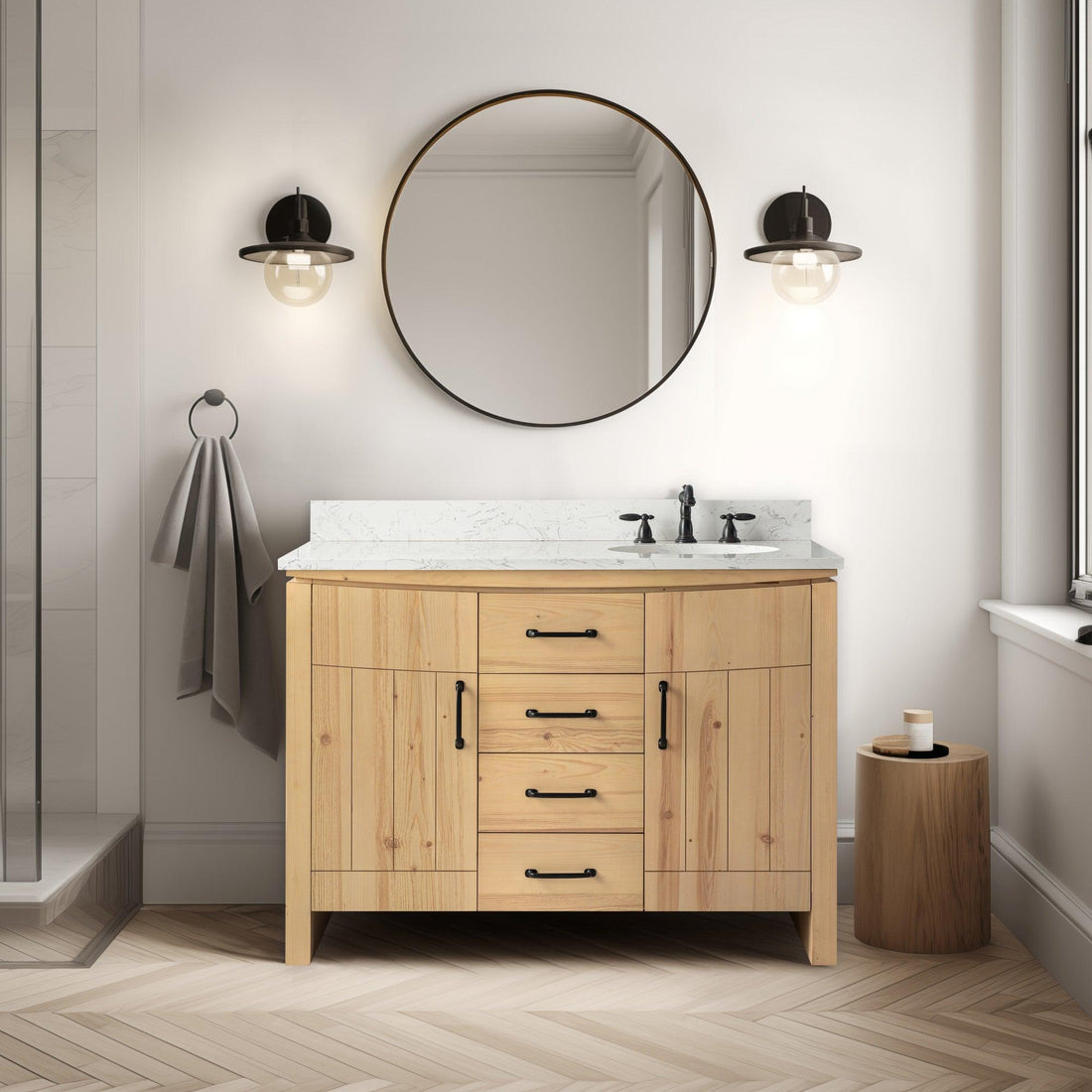Bellaterra Natural Fir Wood 48 Inch Vanity - Front