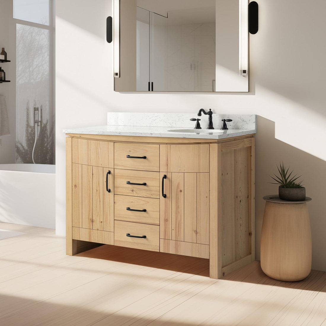 Bellaterra Natural Fir Wood 48 Inch Vanity - Front