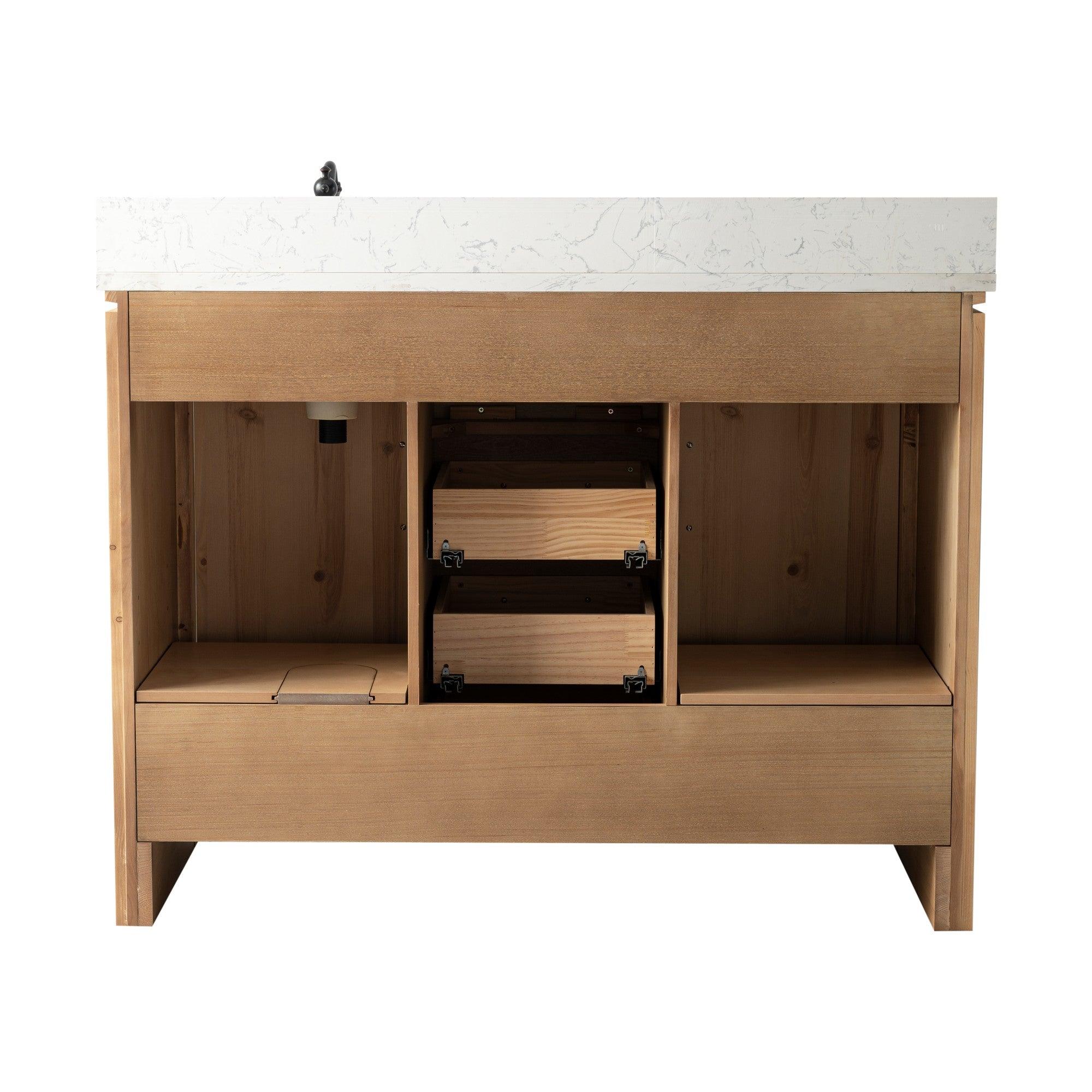 Bellaterra Natural Fir Wood 48 Inch Vanity - Back