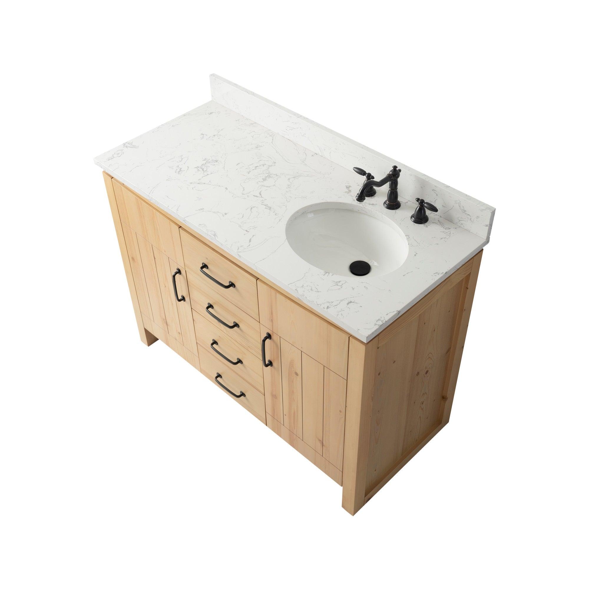 Bellaterra Natural Fir Wood 48 Inch Vanity - Up