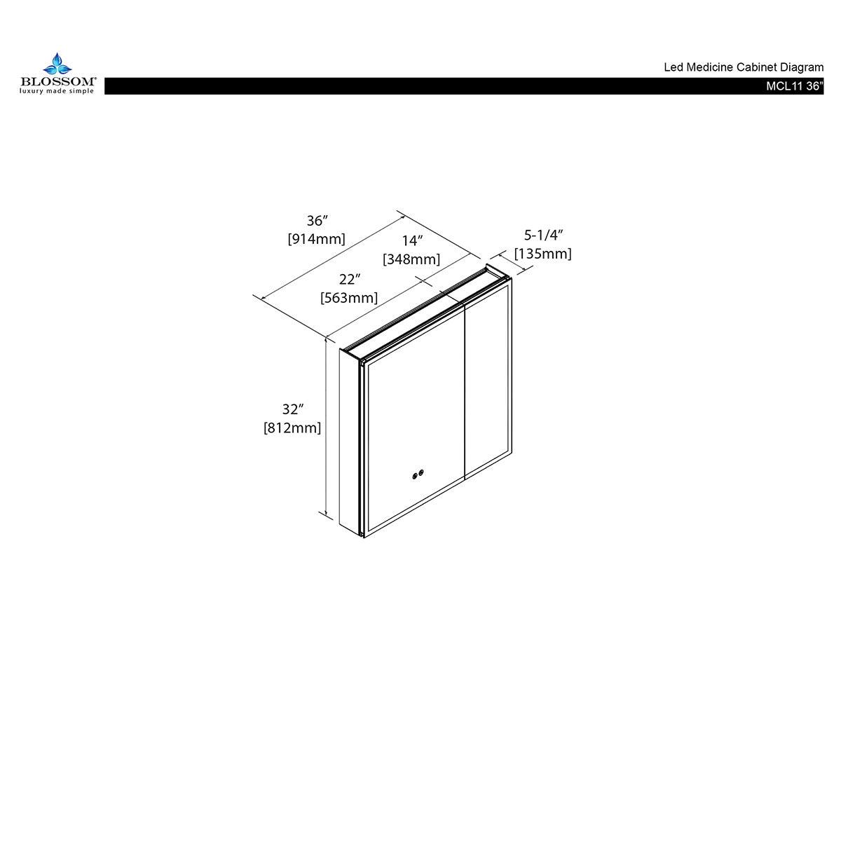 Capella LED Medicine Cabinet – Diagram 2