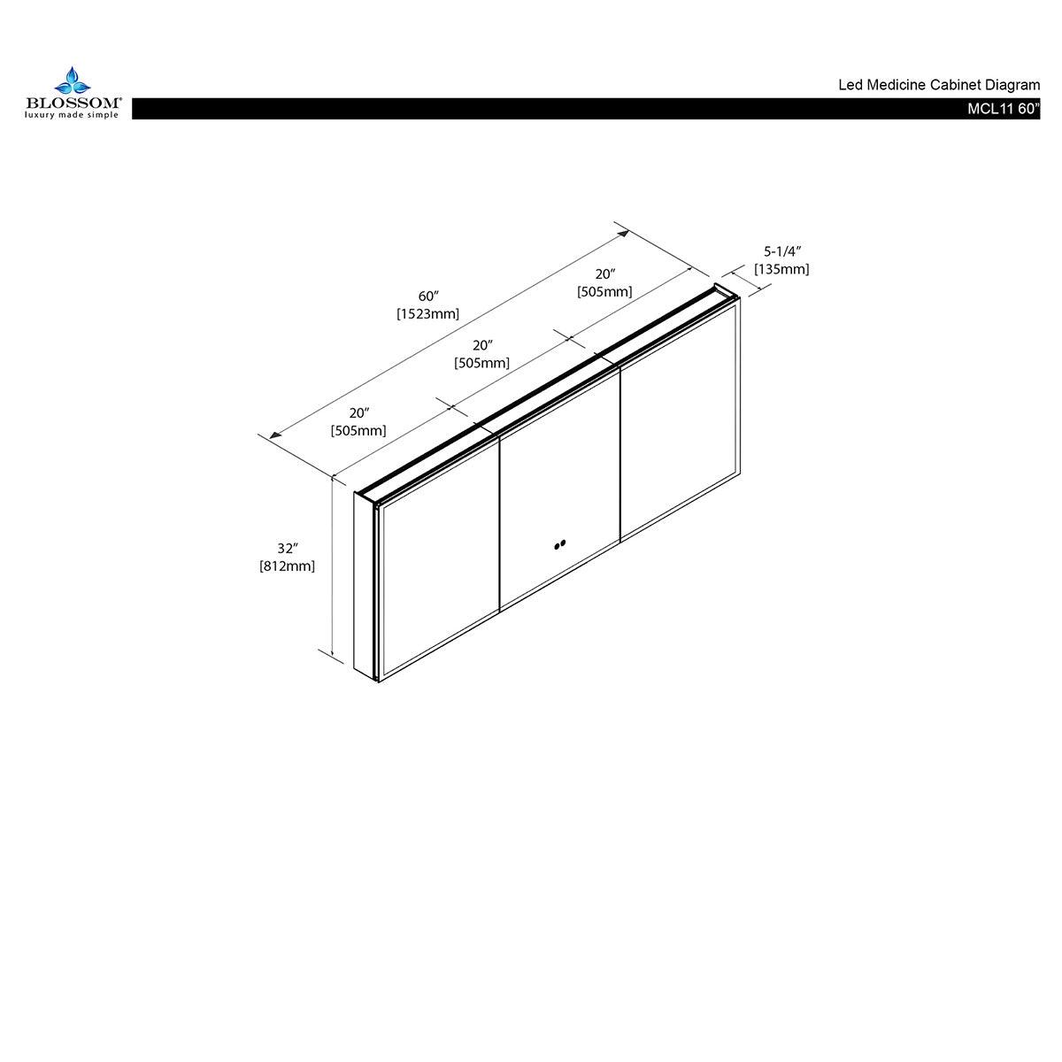 Capella LED Medicine Cabinet – Diagram 2