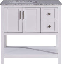 Load image into Gallery viewer, Silkroad Exclusive 36-inch Modern White Vanity with Sesame Granite Top - Single Sink - V10036WSSL