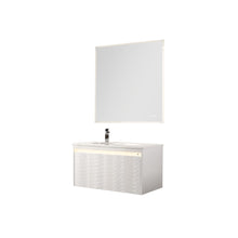 Load image into Gallery viewer, Blossom Voyage Glossy White 36″ Vanity with Droplet-Shaped Basin - LED Illuminated, side 1