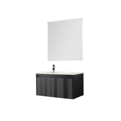 Blossom Voyage Charcoal 36″ Vanity with Droplet-Shaped Basin - LED Illuminated, side 1