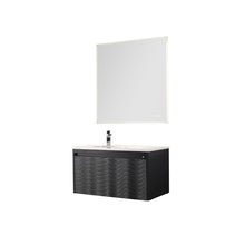 Load image into Gallery viewer, Blossom Voyage Charcoal 36″ Vanity with Droplet-Shaped Basin - LED Illuminated, side 1