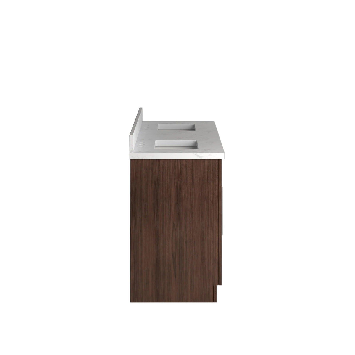 Double Freestanding Bath Vanity in Dark Oak - Sink,Side