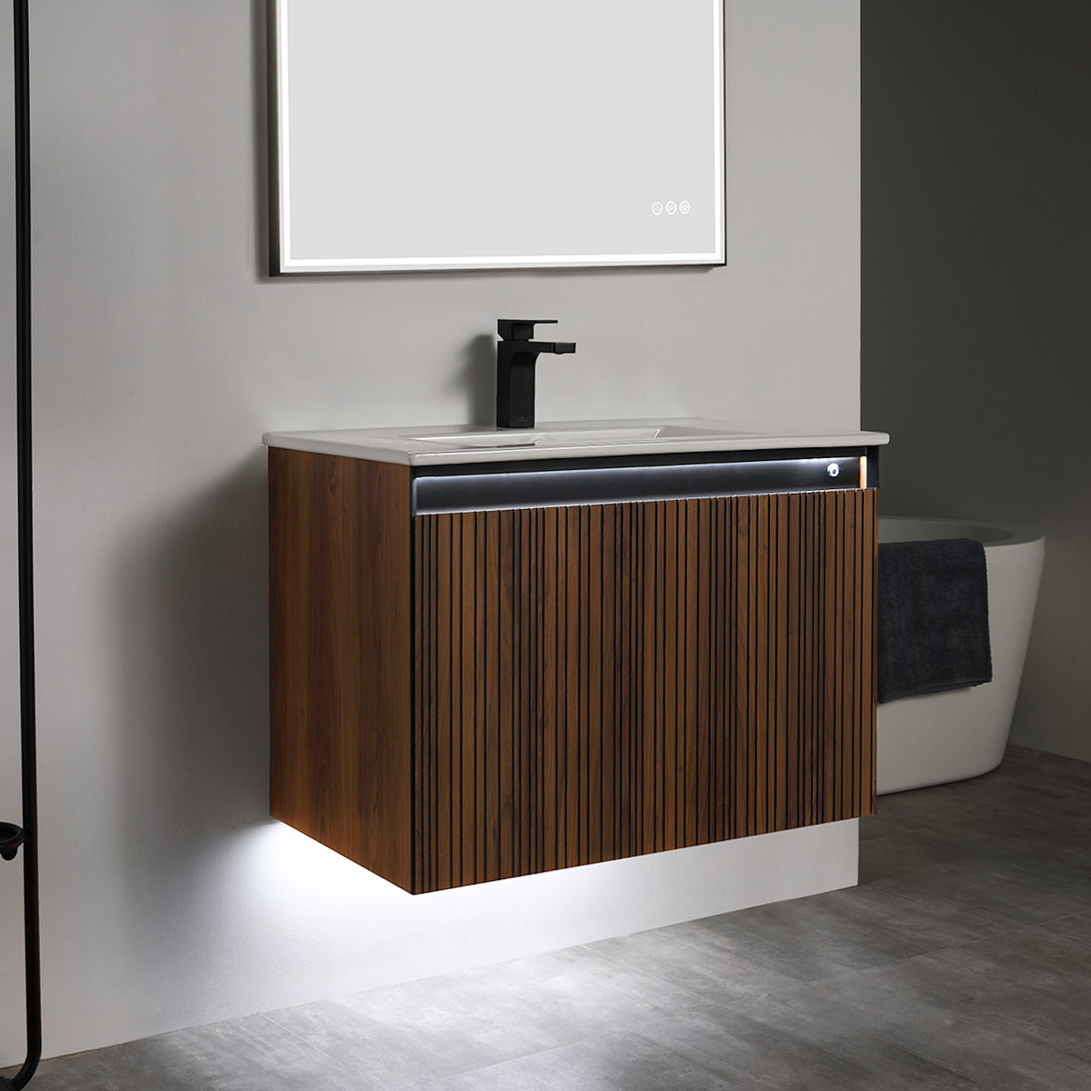 Blossom Lille – 30 Inch Vanity - Brown Walnut Strip