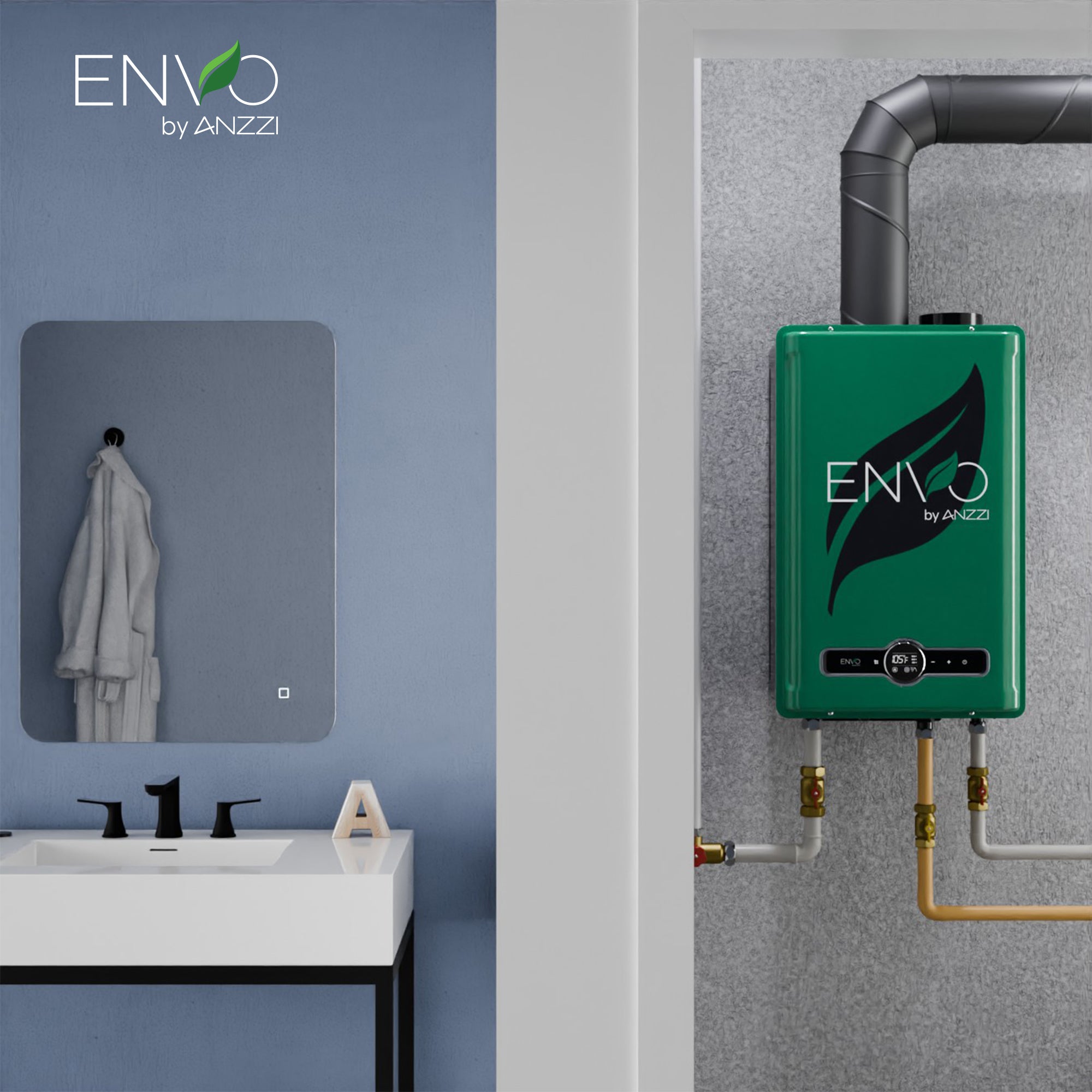 ENVO Indoor 199,000 BTU Natural Gas Tankless Water Heater with Advanced Digital Interface