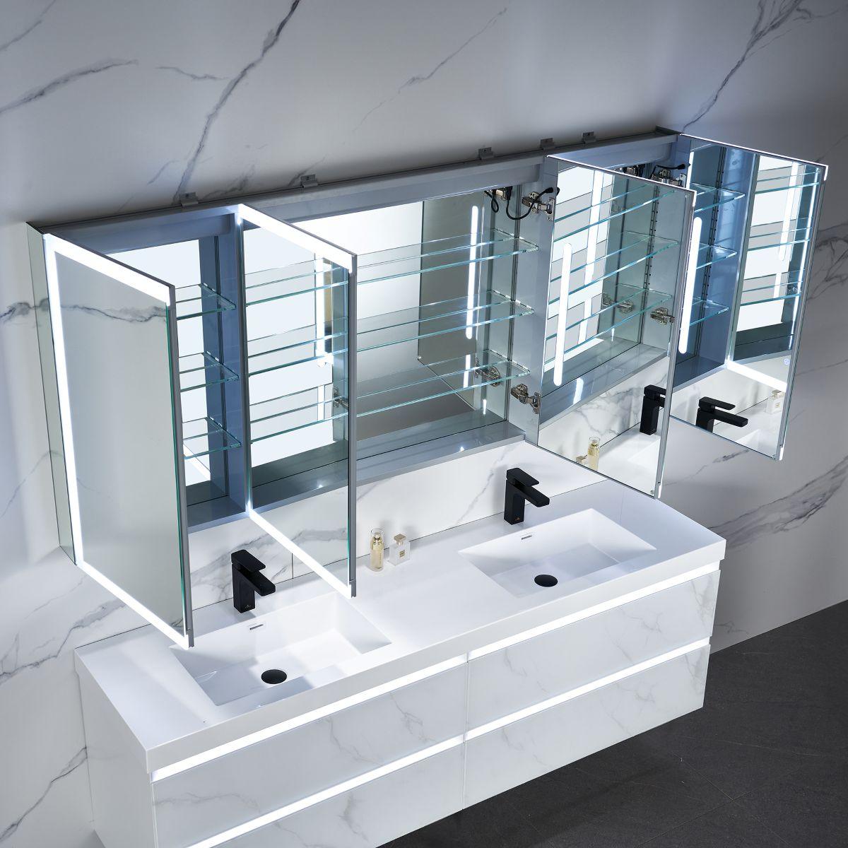 Capella LED Medicine Cabinet – UP, Open