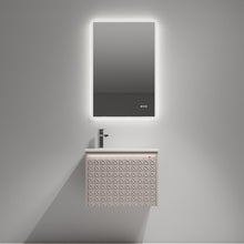 Load image into Gallery viewer, Blossom Thun Khaki 24″ Vanity,  Droplet-Shaped Basin - LED Illuminated &amp; 3D Diamond Pattern, front 1