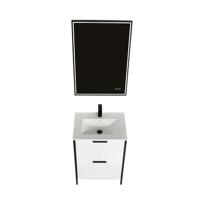 Blossom Zurich 24" Vanity – Glossy White & Metal Grey with Soft-Close Drawers