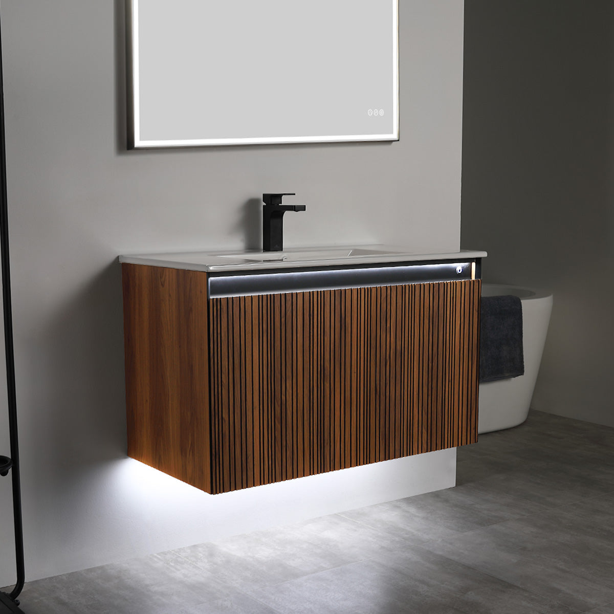 Blossom Lille – 36 Inch Vanity - Brown Walnut Strip