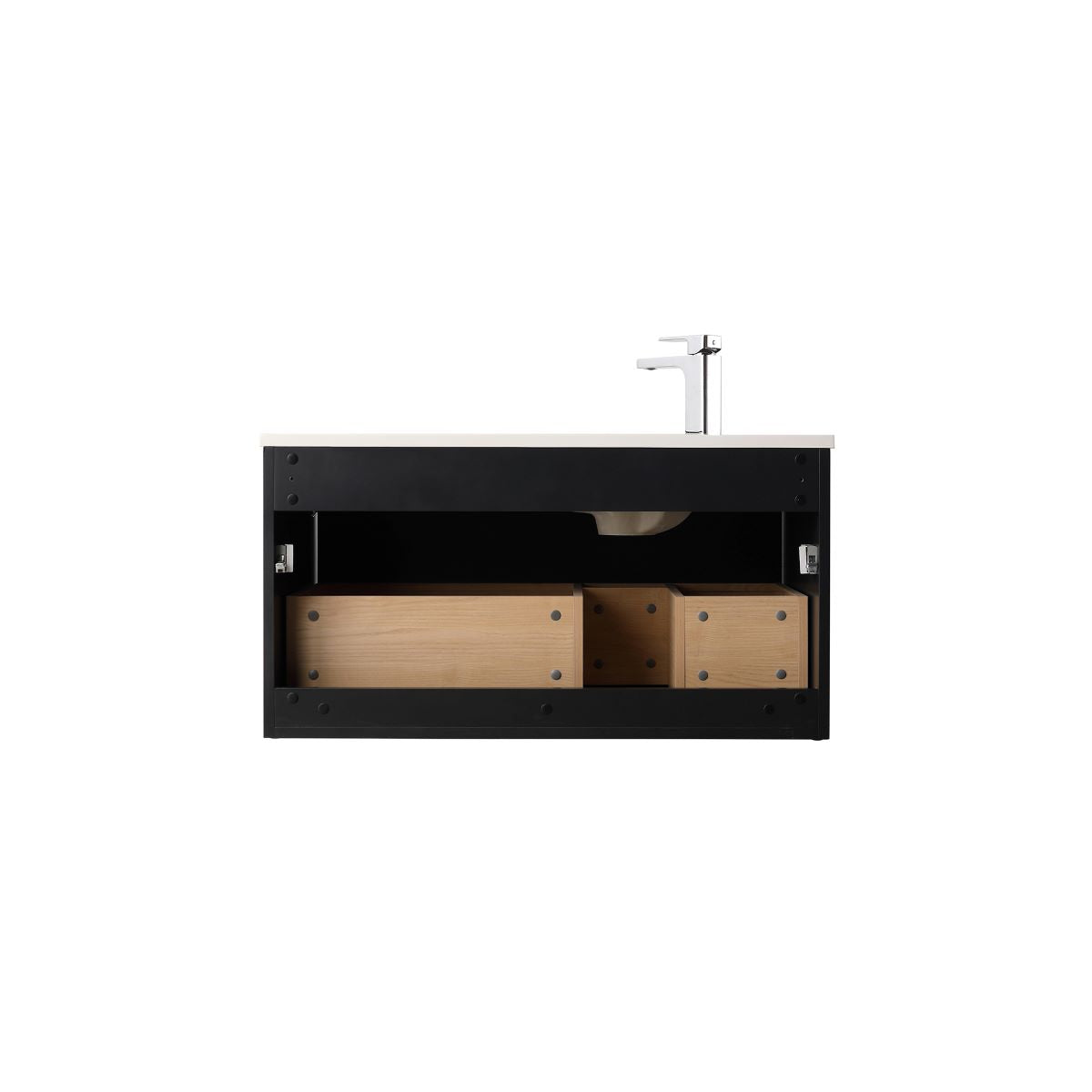 Blossom Voyage Charcoal 36″ Vanity with Droplet-Shaped Basin - LED Illuminated, back