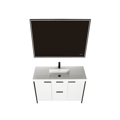 Blossom Zurich 48″ Vanity - Glossy White, Acrylic Basin, front, up