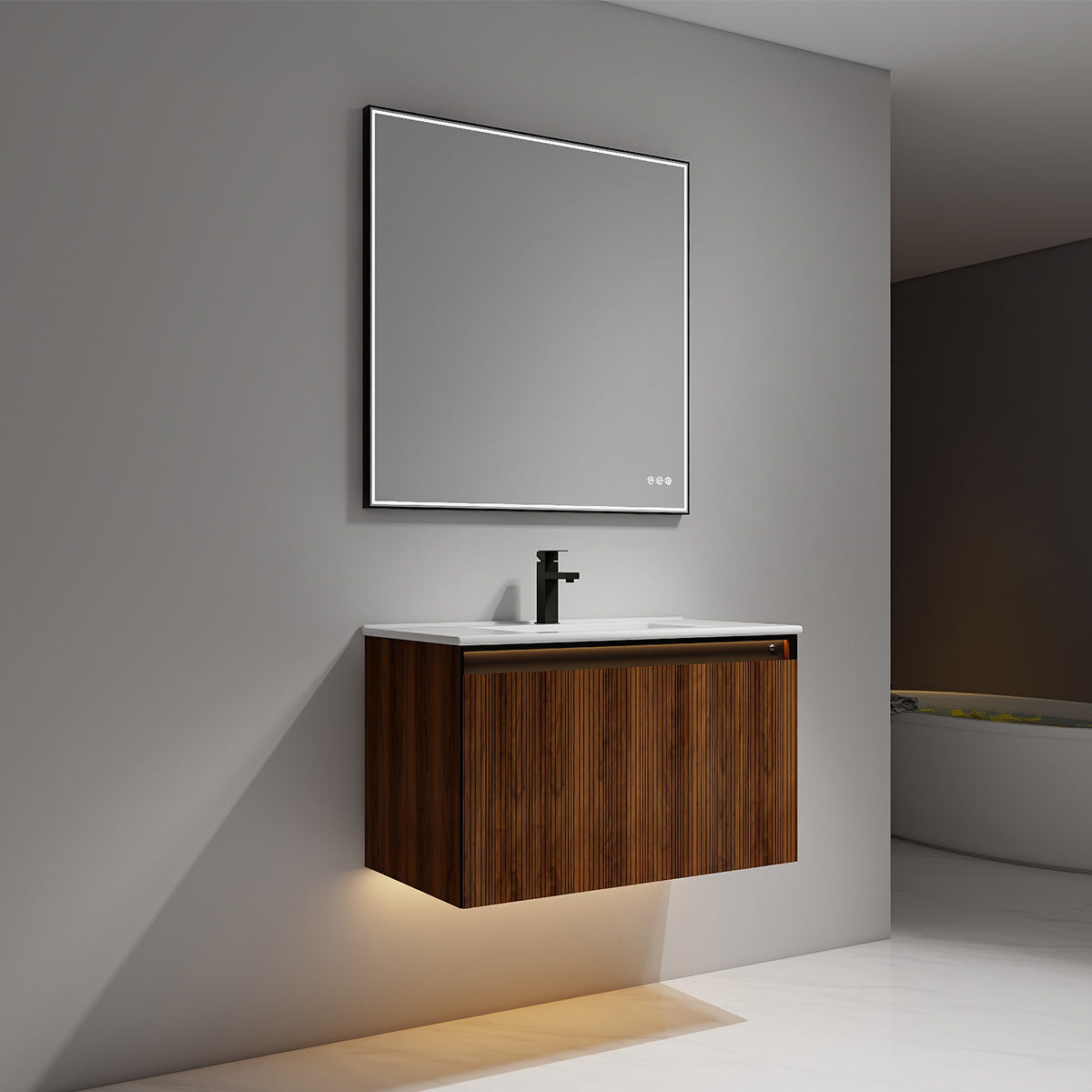 Blossom Lille – 36 Inch Vanity - Brown Walnut Strip