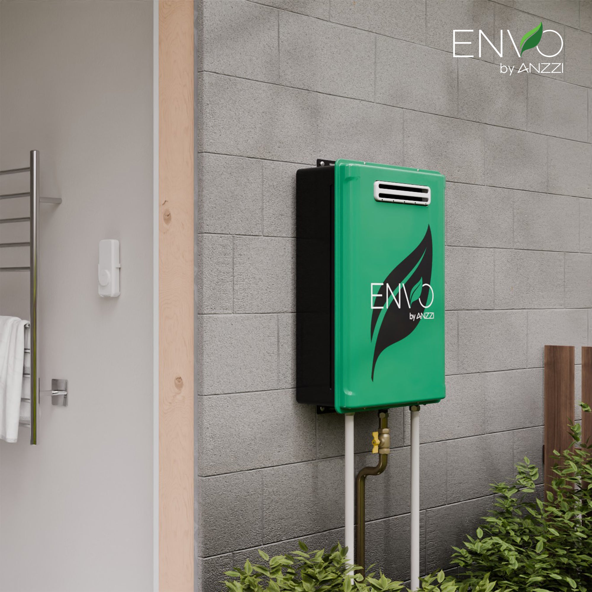 ENVO 180,000 BTU Natural Gas Tankless Water Heater – Outdoor, Energy-Efficient with Remote Temperature Control