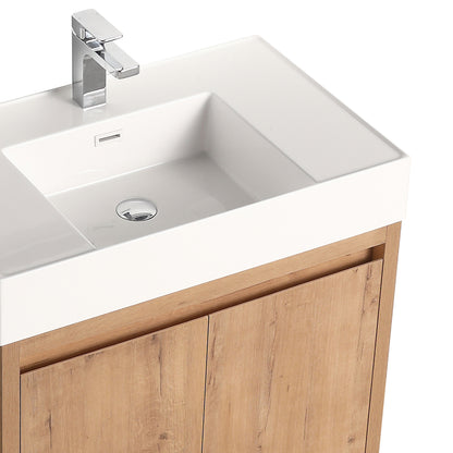 Blossom Capri 48″ Single sink Vanity with Dual LED Illumination - Classic Oak, closeup